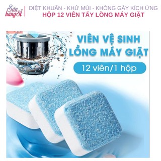 Hộp 12 viên tẩy lồng máy giặt, diệt khuẩn, loại bỏ cặn bẩn, khử mùi hôi Top đồ gia dụng sanhangsi