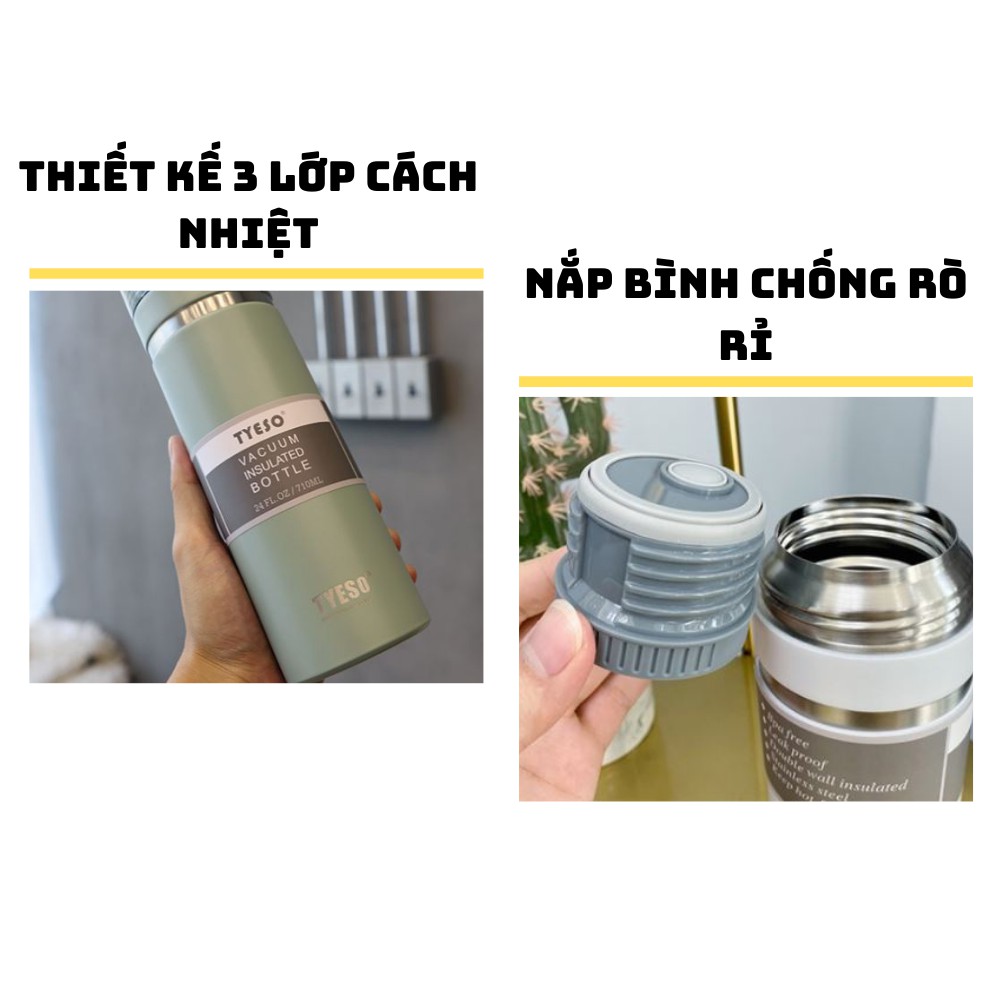 Bình Giữ Nhiệt Inox 304 Có Nắp Đựng Nước Cao Cấp 710ml