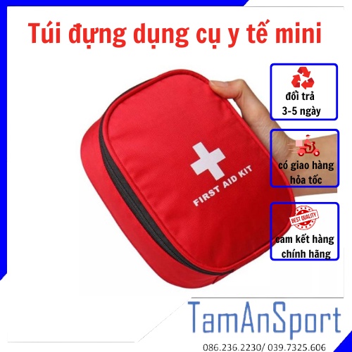 Túi đựng dụng cụ y tế mini, túi sơ cứu 17*13.5*4cm có dây đeo nylon và khóa tháo bên hông tiện dụng- Tâm An Sports
