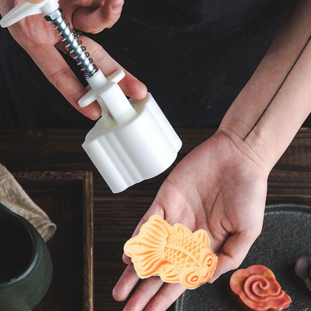 AUGUSTINA Khuôn Làm Bánh Trung Thu Dạng Nhấn Dễ Thương Sáng Tạo DIY