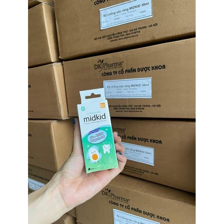 Combo 2 Hộp, Xịt Chống Sâu Răng Midkid. Bảo vệ Răng Cho Bé từ 1 Tuổi. NUỐT ĐƯỢC