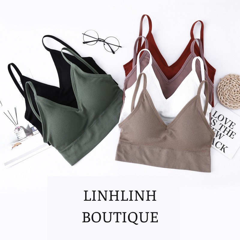 Áo Bra Tập Gym Len Tăm ⭐ FREESHIP ⭐ Áo Ngực Khoét Lưng Chữ U - Không Gọng Đệm Mỏng LINHLINH BOUTIQUE  367