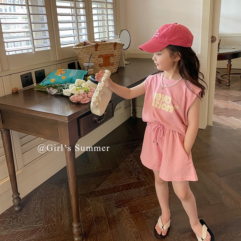 Hàng Mới Về Set Đồ 5 Món Gồm Áo Thun Tay Cộc Và Quần Ngắn Bằng 100% Cotton In Họa Tiết Thời Trang Mùa Hè Hàn Quốc Cho Bé Gái