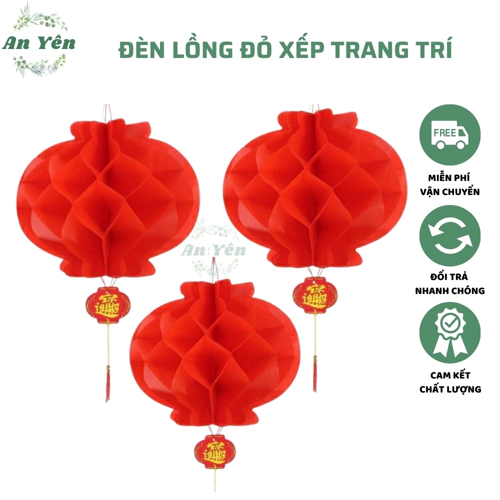 Đèn lồng đỏ Nilon mini chữ Phúc 30cm/25cm/20cm treo trang trí lễ Tết - đèn lồng chống nước