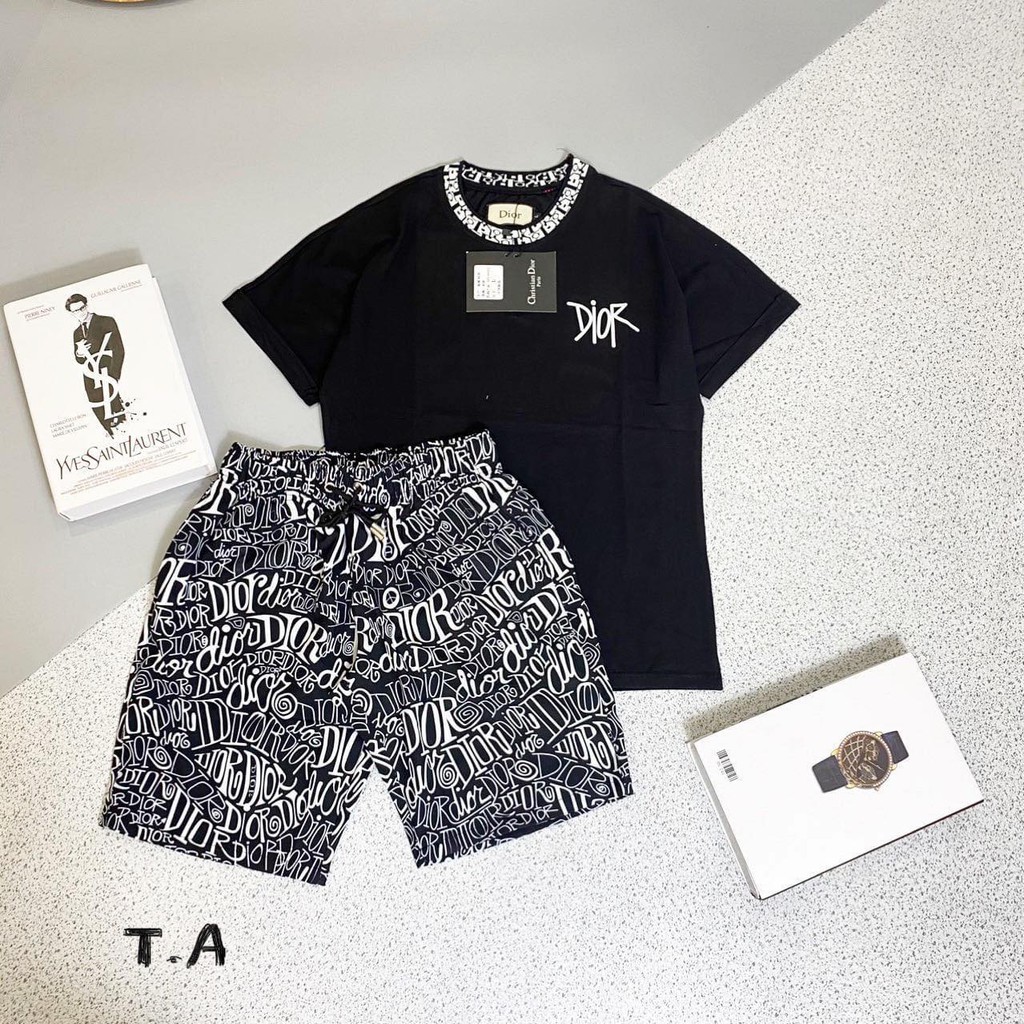 ⚡FREESHIP⚡ Bộ thun nam Dior viền cổ tay , bộ thun nam hè HOT | BigBuy360 - bigbuy360.vn