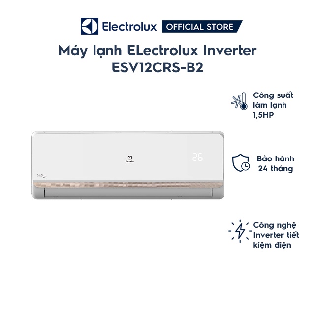 [Mã ELHA22 giảm 5% đơn 300K] Máy lạnh ELectrolux inverter ESV12CRS-B2