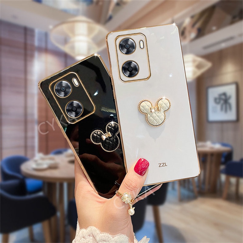 Ốp Điện Thoại Mềm Mạ Điện In Hình Hoạt Hình Dễ Thương Cho OPPO A57 4G 2022 A77 5G A77 OPPOA57