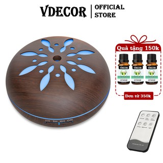 Máy Khuếch Tán Tinh Dầu Thơm Vdecor Cánh Hoa 500ml Tích Hợp Remote