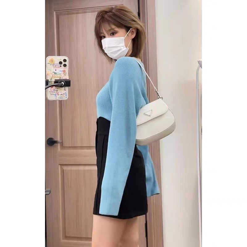 Sét khoác len dài tay chân váy cạp cao che khuyết điểm 6sstore