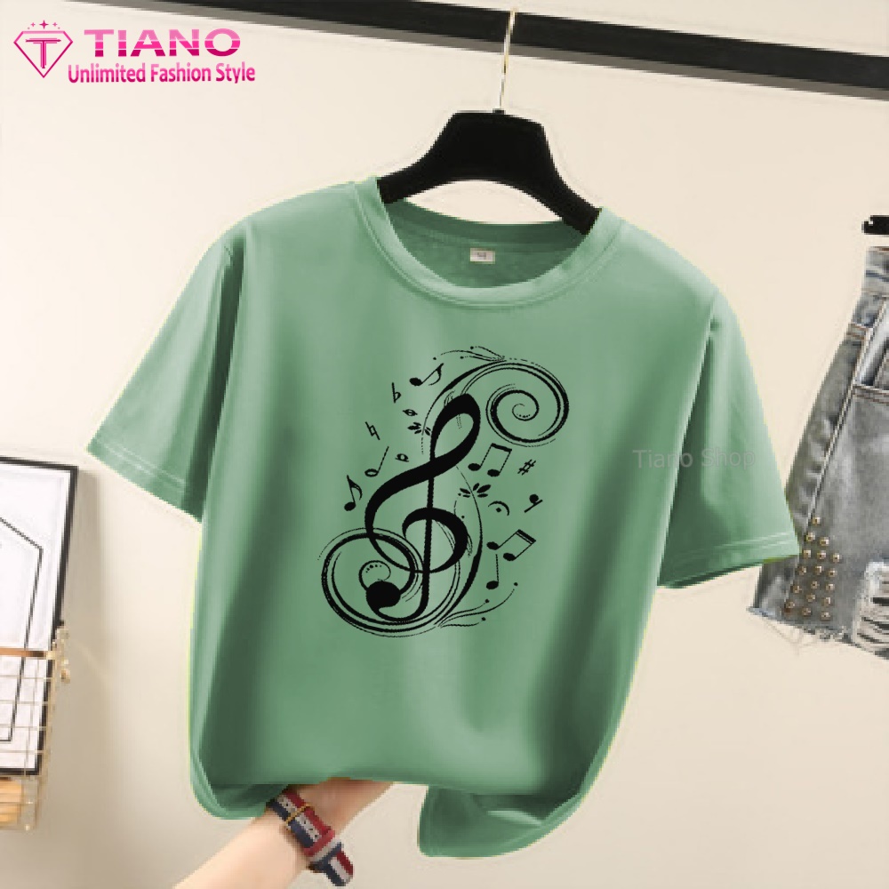 Áo Thun Tay Ngắn Khóa Sol AT-051 - Tiano - Áo Thun Nam - Áo Thun Nữ - Phù Hợp Mọi Vóc Dáng