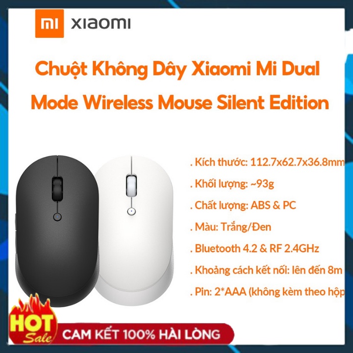 Chuột Máy Tính Không Dây Xiaomi Mi, Với 2 Chế Độ Kết Nối,Không Gây Tiếng Ồn