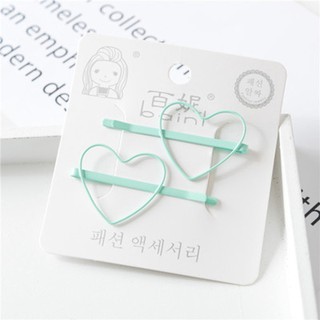 Set 2 kẹp tóc xước trái tim
