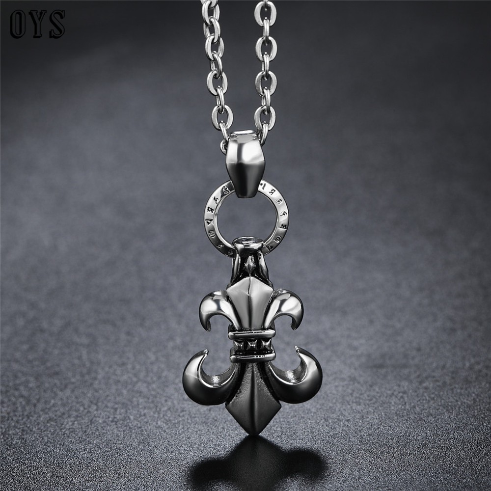 HE090 Reissue Korean Titanium Steel Pendant Military Boy Flower Male Punk Non-mainstream Men's Pendant