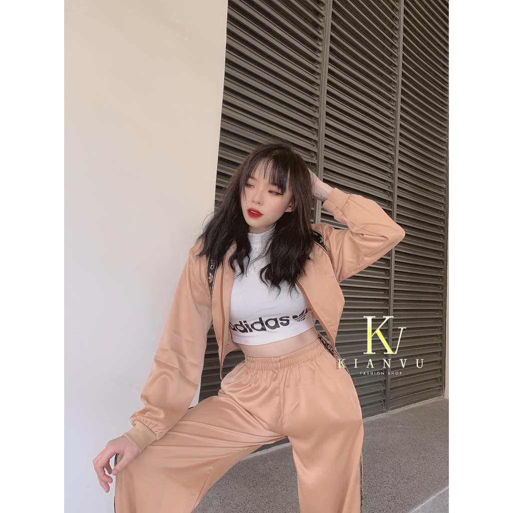 SET BOMBER CROPTOP SỌC CHỮ CHẮN GIÓ QUẦN LEGGING HOT HIT