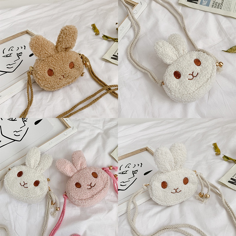 Túi Đeo Chéo Hình Thỏ Hoạt Hình Mini Dễ Thương Dành Cho Bé Gái