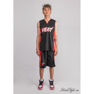 Bộ Bóng Rổ Miami Heat Đen