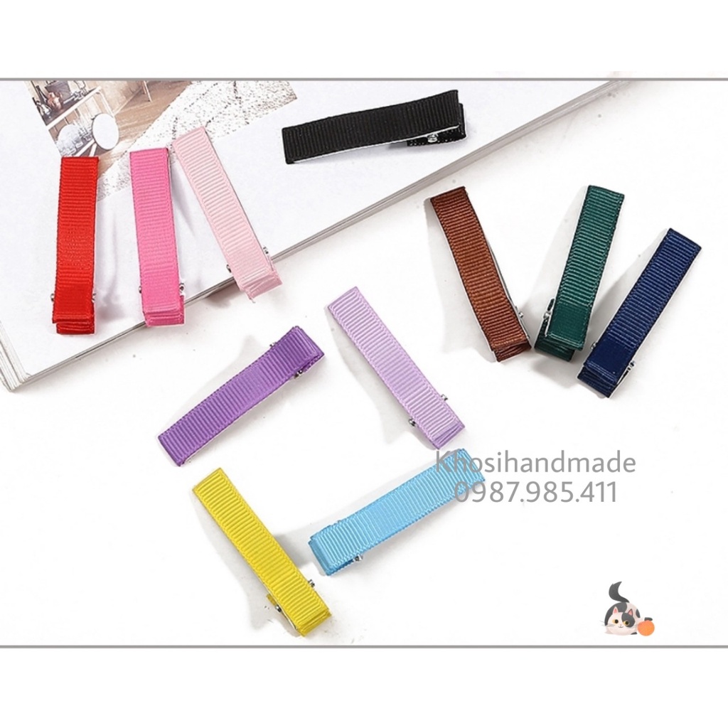 Phôi kẹp tóc cá sấu bọc vải (Gói 10 cái)