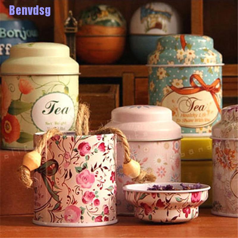 Hộp Thiếc Đựng Trà / Cà Phê Họa Tiết Hoa Đáng Yêu