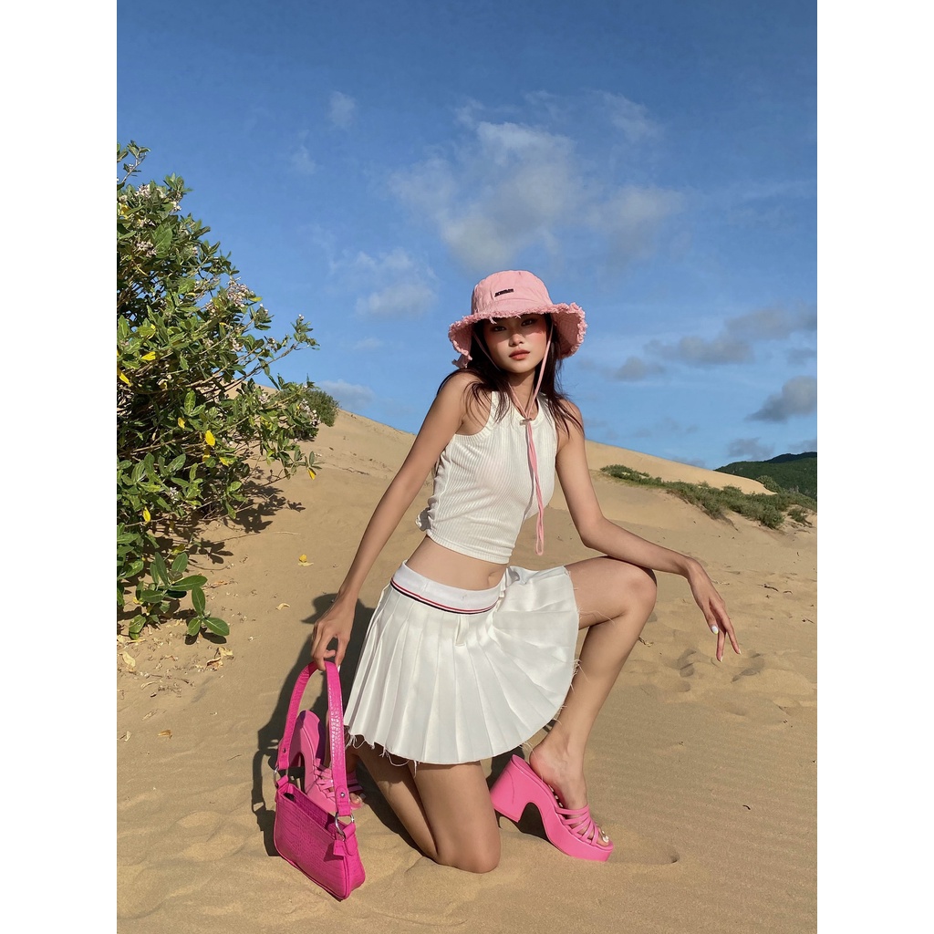 Bijou Top & Eve Skirt - Áo croptop ba lỗ hai lớp chân váy xếp ly - Thiết kế bởi Iamcoco.official