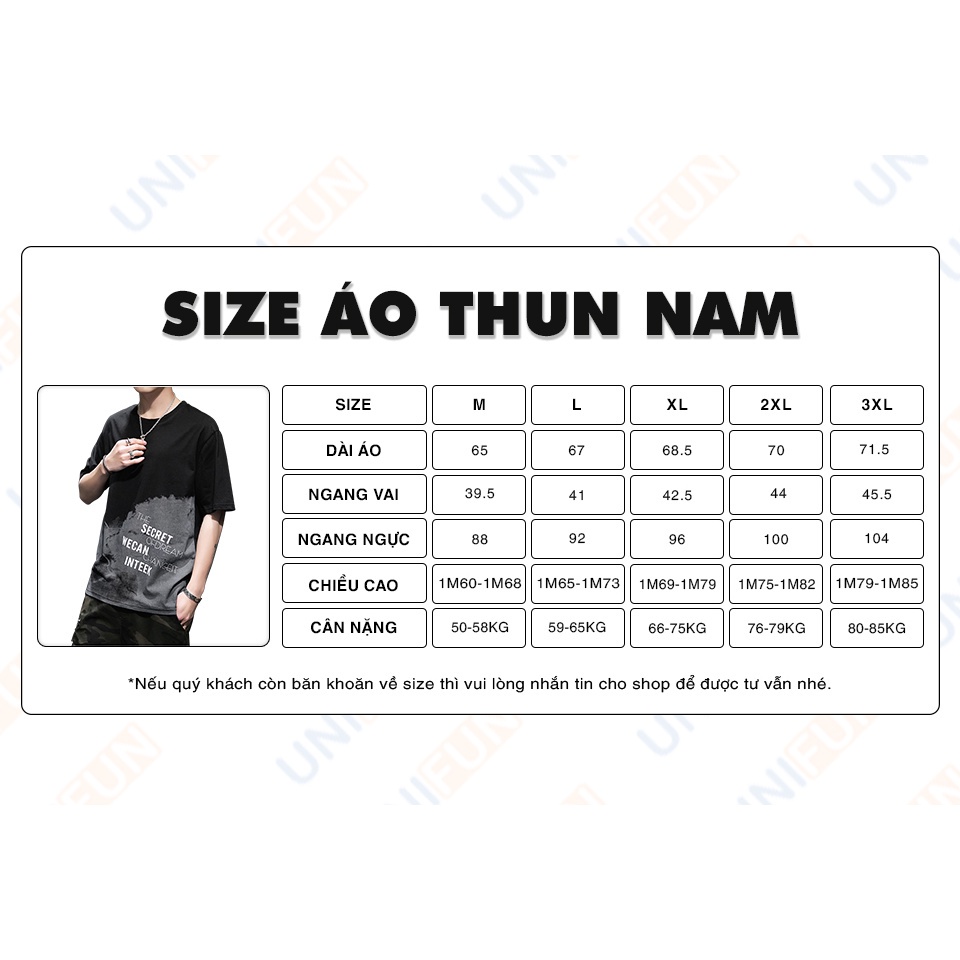 Áo thun nam UNIFUN mã TT56.0 Áo tay lỡ nam form rộng thể thao cộc tay đẹp hè thu dáng ngắn tay