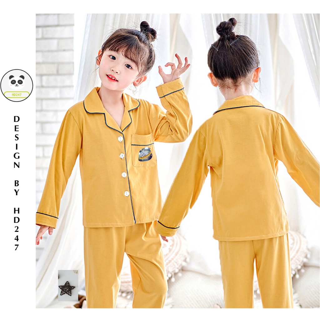 Đồ pijama bé gái bộ ngủ mặc nhà bé trai dễ thương size đại in hình cá tính HD247 0310