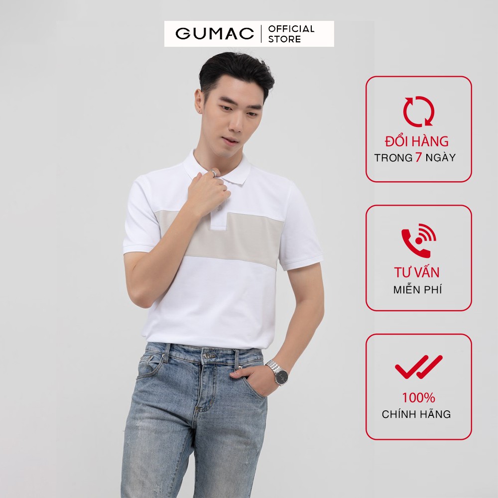 [Mã WABRGD12 giảm 10% đơn 250K] Áo thun polo nam phối màu GUMAC đủ màu, đủ size,, trẻ trung ATNB1186 | BigBuy360 - bigbuy360.vn