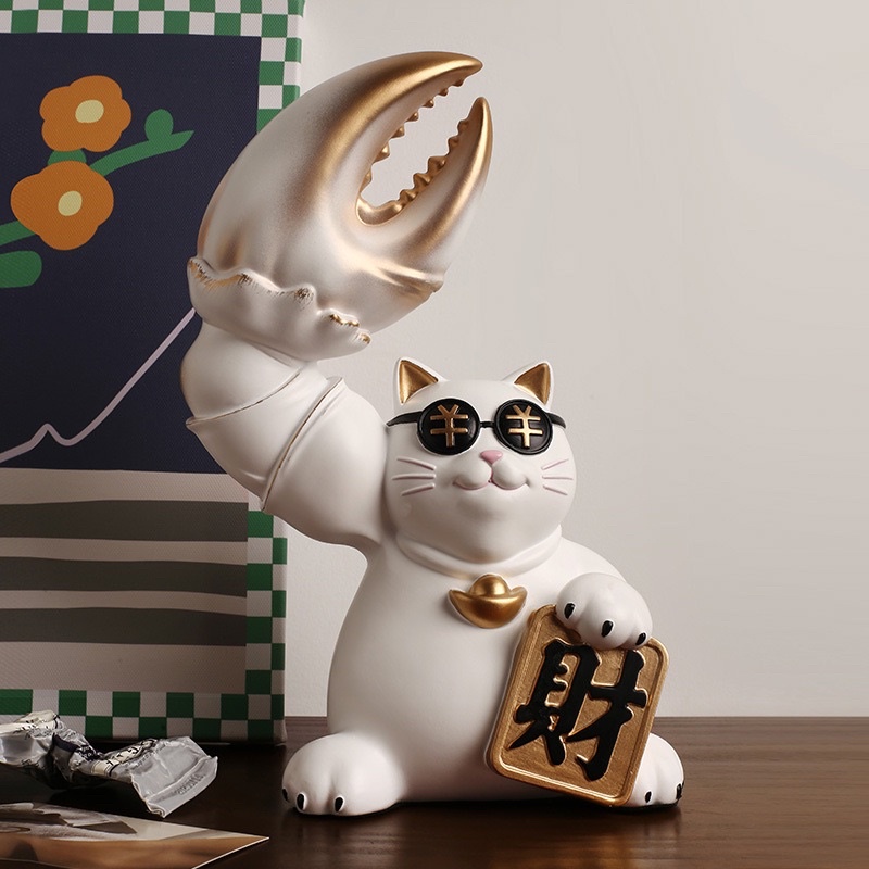 🍀Tặng kèm khăn quấn làm khô tóc 🍀Mèo thần tài 🍀 mèo thần tài cơ bắp lực sĩ tay to tay đô cầu tài 🍀