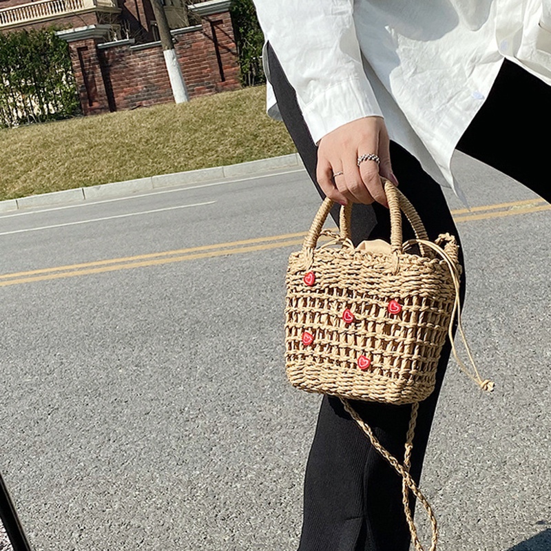 Túi Đeo Vai Đan Rơm Nhỏ Xinh Thời Trang Cho Nữ