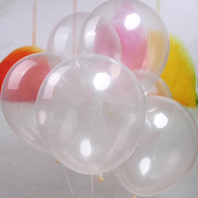 Bóng Tròn 12 Inch Trong Suốt Cao Su Cao Cấp Trang Trí Sinh Nhật Party - K107
