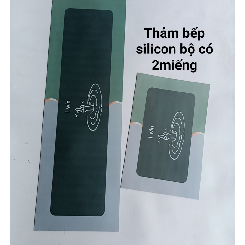 Thảm bếp silicon bộ có 2miếng sp cao cấp chống trơn thấm hút NC sử dụng rất thích giá 1550000₫