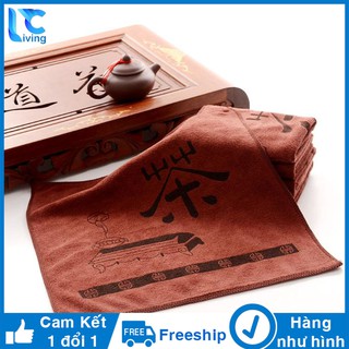 Khăn lau bàn đa năng thấm hút nước cực tốt Living C, vải cotton cao cấp có móc treo _ K25