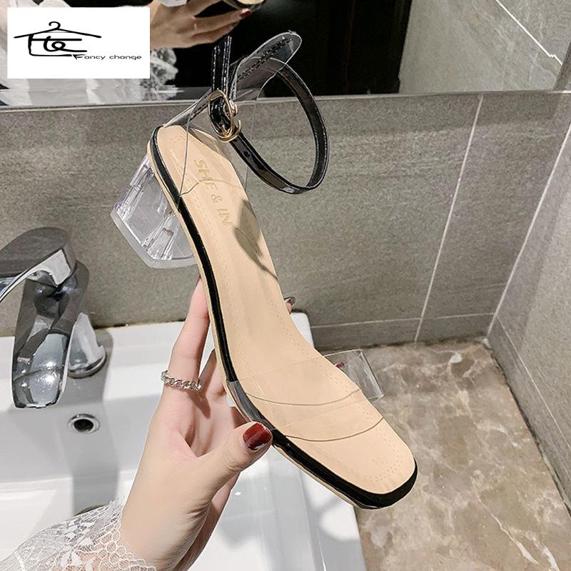 Giày Sandal Cao Gót Quai Trong Suốt Thời Trang Mùa Hè Dành Cho Nữ 2022