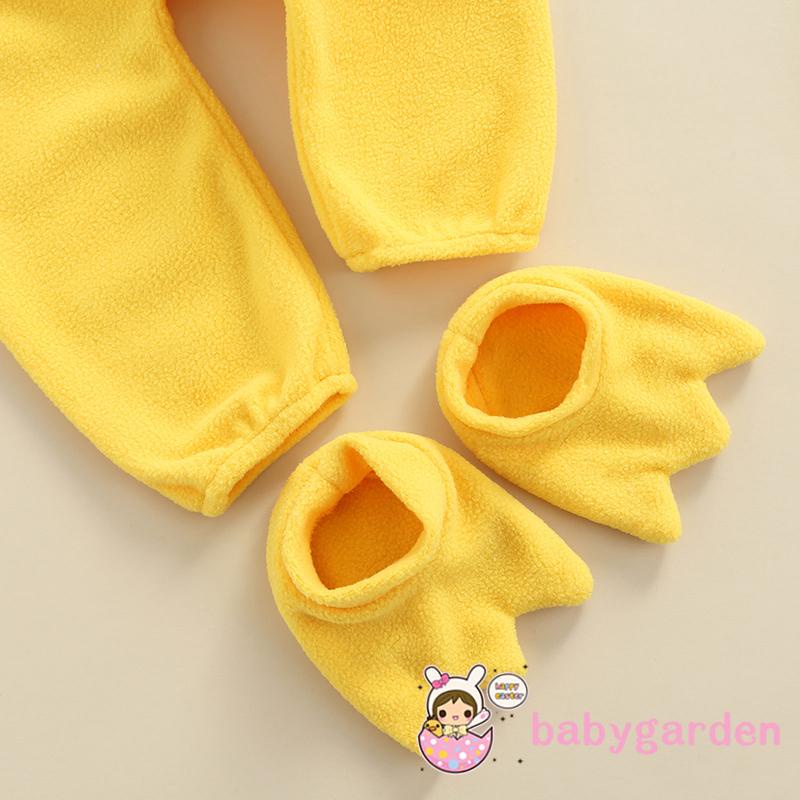 Bộ đồ liền thân tay dài cài nút kèm nón và giày dành cho bé