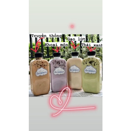 Combo 50 chai nhựa dáng chữ nhật 330ml cao cấp kèm nắp nhựa