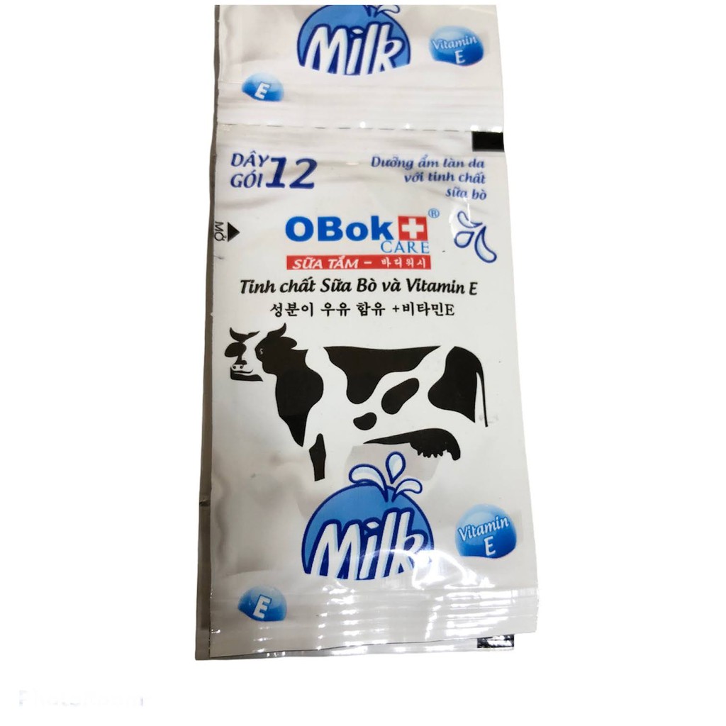 12 gói sữa tắm tinh chất sữa bò obok 5ml