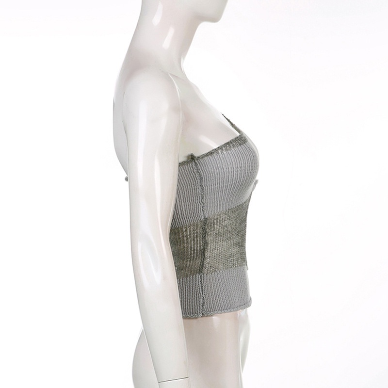 Áo Croptop Dệt Kim Hai Dây Trễ Vai Gợi Cảm Cho Nữ