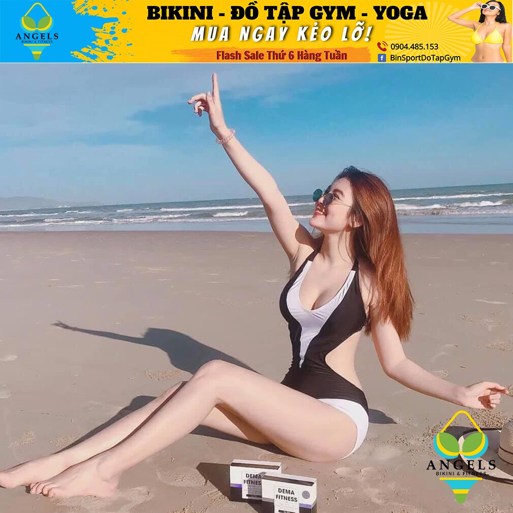 Bikini,Bộ Đồ Bơi Một Mảnh Body Khoét Eo, Viền Trắng BHV029 | BigBuy360 - bigbuy360.vn