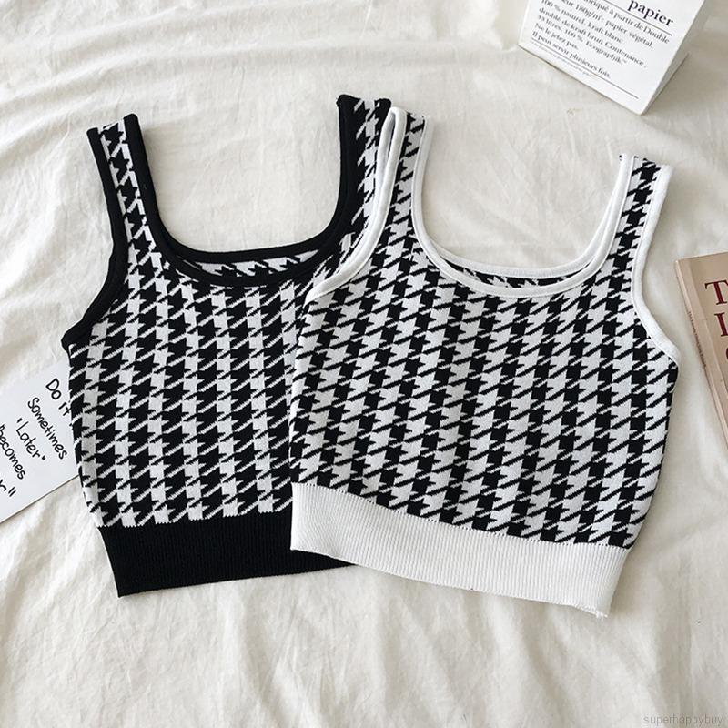 Áo Hai Dây Dệt Kim Thiết Kế Quyến Rũ Cho Nữ