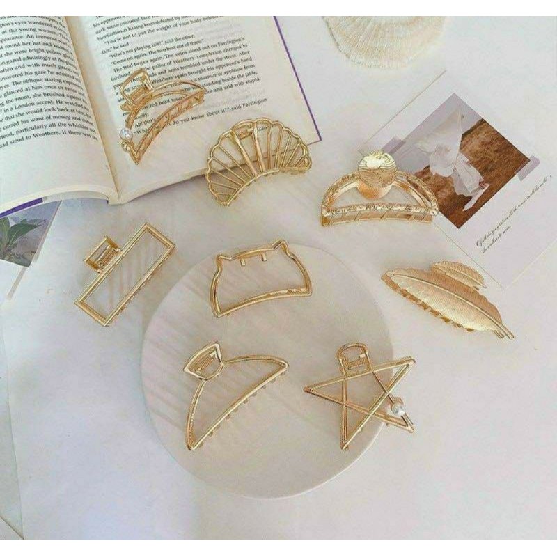 Set 8 Kẹp Tóc Mạ Vàng Sang Chảnh