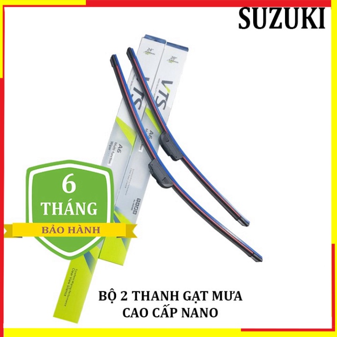 [GIÁ SỐC - HÀNG CHÍNH HÃNG] Bộ 2 thanh gạt nước mưa ô tô Nano xương mềm dành cho các dòng xe Suzuki