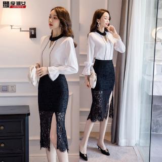 💛Nửa Váy Mỏng Hơn Nhìn Ren Khâu Bọc Váy Hông Quấn Váy Một Bước Kích Thước Lớn Đàn Hồi Mỏng Hơn Nhìn Slit Nửa