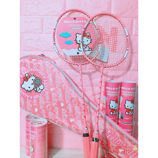 BỘ VỢT +  CẦU HELLO KITTY