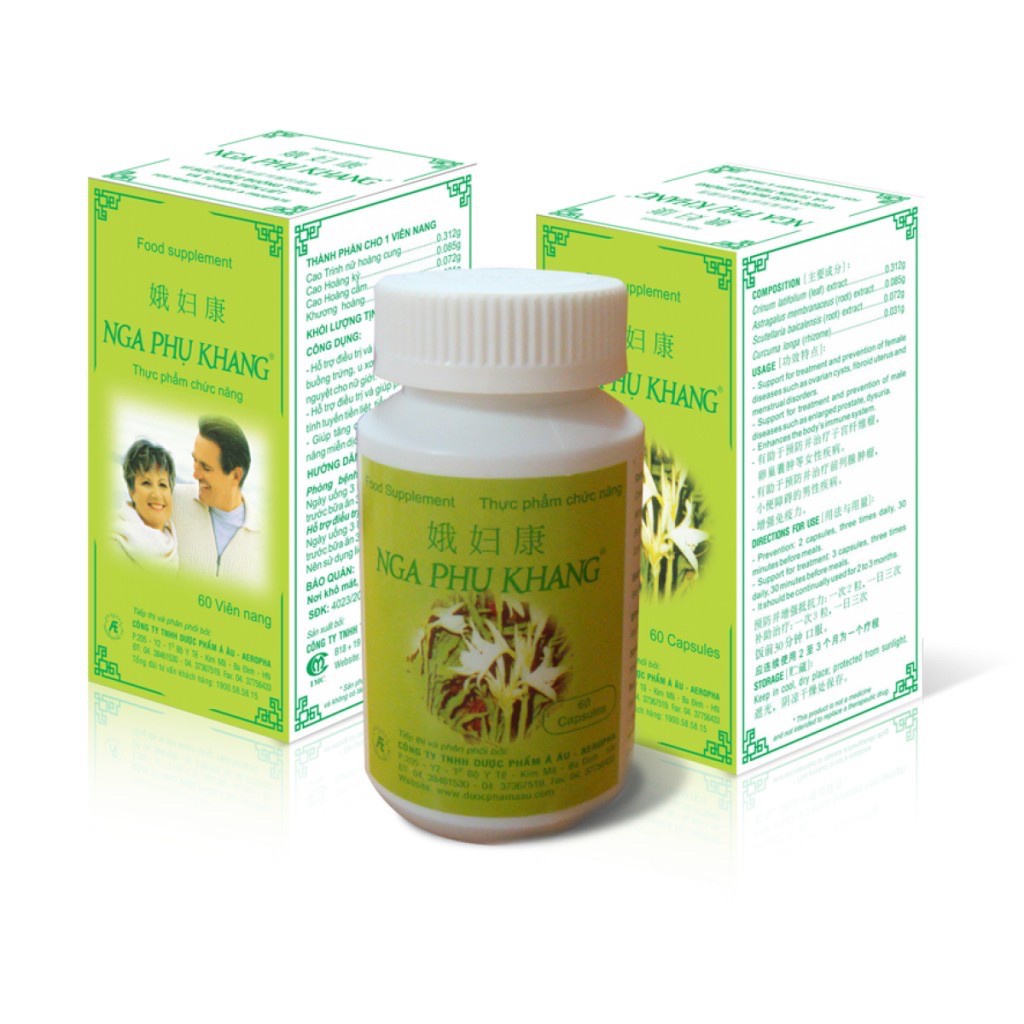 Nga Phụ Khang 180 viên mua 2 tặng 1 hộp 60 viên giảm U xơ tử cung, u nang buồng trứng từ cây Trinh nữ hoàng cung