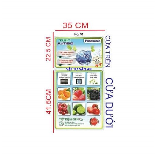 TEM DECAN DÁN TỦ LẠNH  - Các hãng Panasonic Sanyo Aqua Toshiba Samsung Sharp Hitachi LG