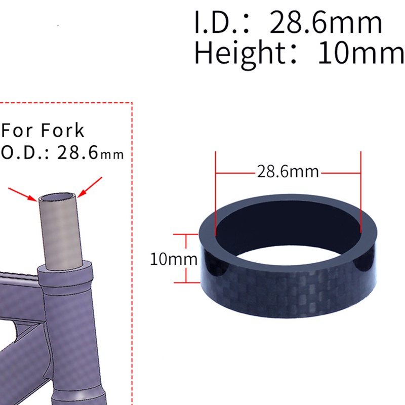 Vòng Đệm Phuộc Trước Bằng Sợi Carbon 28.6mm OD2 Chuyên Dụng Cho Xe Đạp Leo Núi