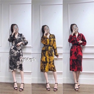 [ TẶNG ĐAI DA] Đầm sơ mi lụa💋 freeship