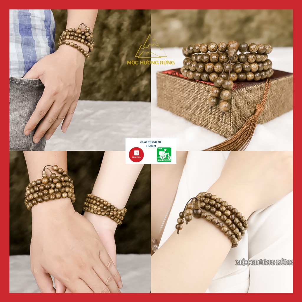 Vòng tay trầm hương chuỗi tràng hạt 108 hạt cho nam và nữ size 6-7-8mm_ mochuongrung_888 | BigBuy360 - bigbuy360.vn