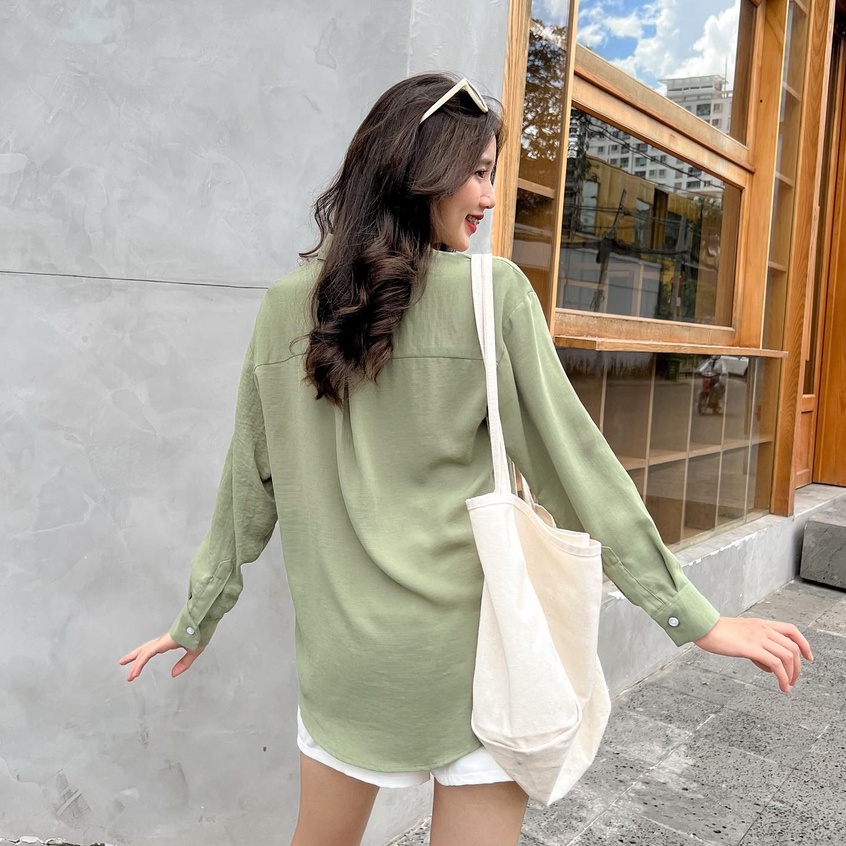 Áo Sơ Mi Mosi basic form rộng tay dài