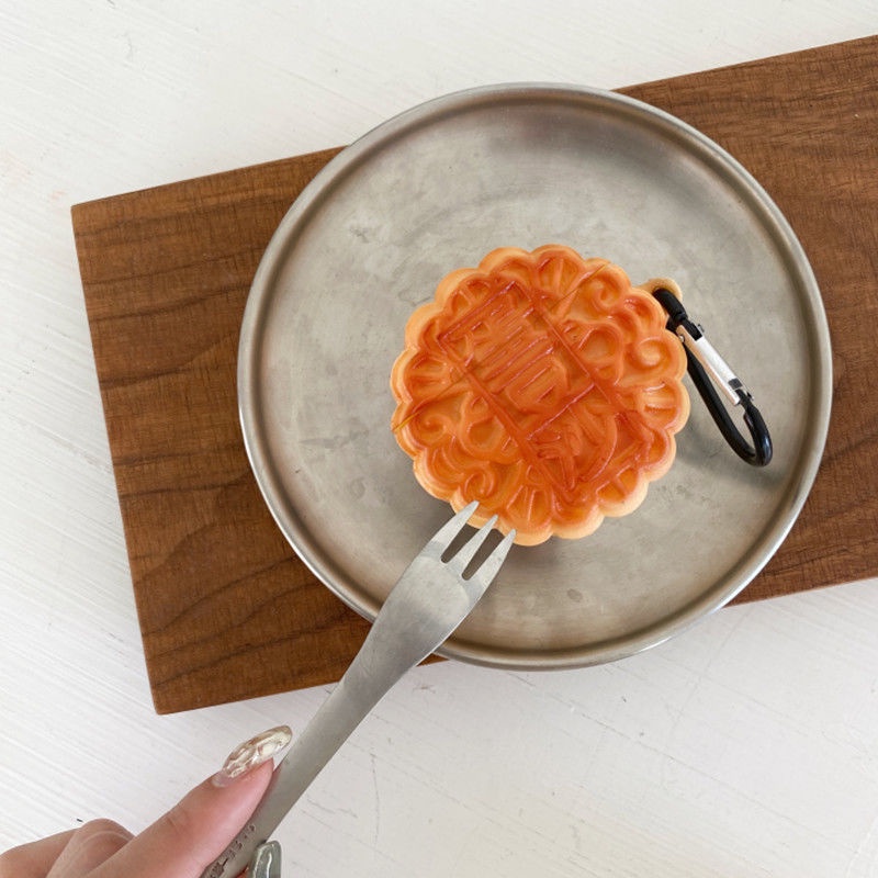 Vỏ Bảo Vệ Hộp Sạc Tai Nghe Airpods 1 2 Pro 3 Apple bluetooth Không Dây Hình Bánh Trung Thu Sáng Tạo