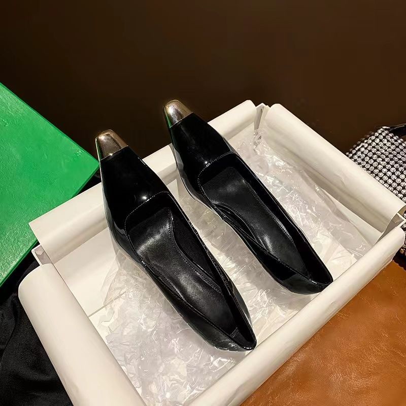 Giày Bốt Cao Gót Mũi Vuông Bằng Kim Loại Thời Trang Xuân Thu Hàng Mới 2022 Dành Cho Bạn Nữ